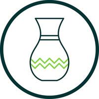 Vase Line Circle Icon vector