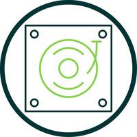 Turntable Line Circle Icon vector