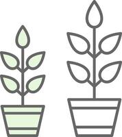 crecer planta relleno icono vector