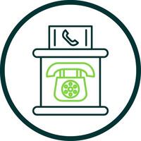 Telephone Booth Line Circle Icon vector