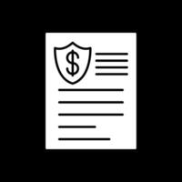 Insurance Glyph Inverted Icon vector