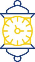 icono de dos colores de la línea de reloj vector