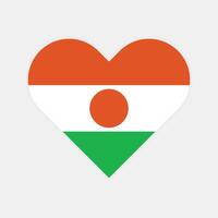 Niger national flag illustration. Niger Heart flag. vector