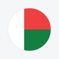 Madagascar national flag illustration. Madagascar Round flag. vector