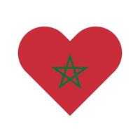 Morocco national flag illustration. Morocco Heart flag. vector