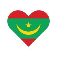 Mauritania national flag illustration. Mauritania Heart flag. vector