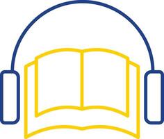 Audio Book Line Two Color Icon vector