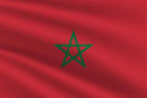 Morocco flag illustration. Morocco national flag. Waving Morocco flag. vector