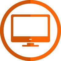 pantalla glifo naranja circulo icono vector