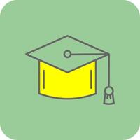 Mortarboard Filled Yellow Icon vector