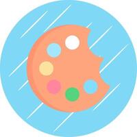 Painting Palette Flat Blue Circle Icon vector