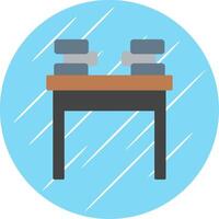 School Desk Flat Blue Circle Icon vector