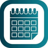 Calendar Glyph Gradient Round Corner Icon vector