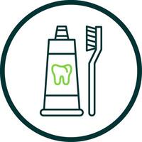 Toothpaste Line Circle Icon vector