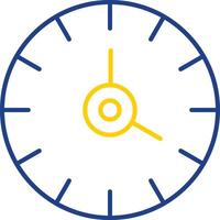 icono de dos colores de la línea de reloj vector