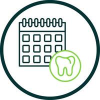 Dental Schedule Line Circle Icon vector