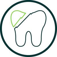 Broken Tooth Line Circle Icon vector