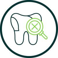 Unhealthy Tooth Line Circle Icon vector