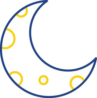 Half Moon Line Two Color Icon