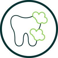 Tooth Foamy Line Circle Icon vector