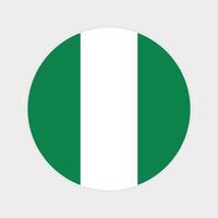 Nigeria national flag illustration. Nigeria Round flag. vector
