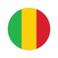 Mali national flag illustration. Mali Round flag. vector