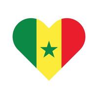 Senegal national flag illustration. Senegal Heart flag. vector