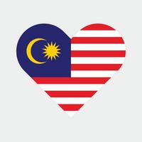 Malaysia national flag illustration. Malaysia Heart flag. vector