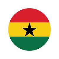 Ghana national flag illustration. Ghana Round flag. vector