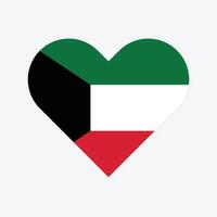 Kuwait national flag illustration. Kuwait Heart flag. vector