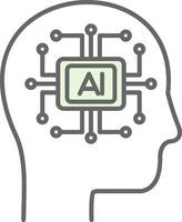 Artificial Intelligence Fillay Icon vector