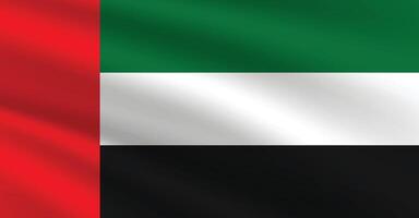 United Arab Emirates flag illustration. United Arab Emirates national flag. Waving United Arab Emirates flag. vector