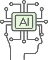 Artificial Intelligence Fillay Icon vector