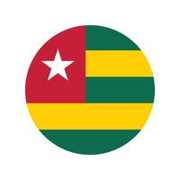 Togo national flag illustration. Togo Round flag. vector