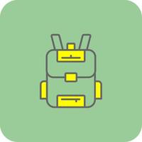 Backpack Filled Yellow Icon vector