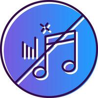 No música degradado lleno icono vector