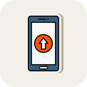 Upload Line Filled White Shadow Icon vector