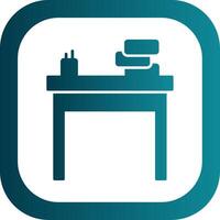 School Desk Glyph Gradient Round Corner Icon vector