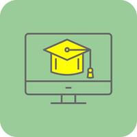 Mortarboard Filled Yellow Icon vector