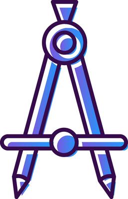 Compass Gradient Filled Icon