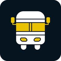 autobús escolar glifo icono de dos colores vector