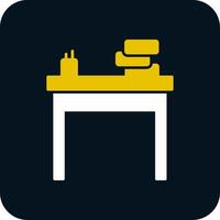 School Desk Glyph Two Color Icon vector