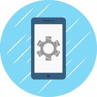 Setting Flat Blue Circle Icon vector