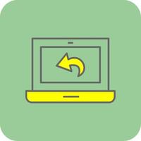 Back Filled Yellow Icon vector