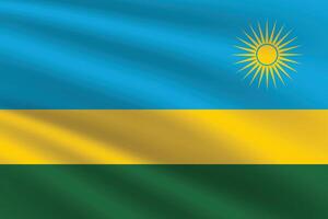 Rwanda flag illustration. Rwanda national flag. Waving Rwanda flag. vector