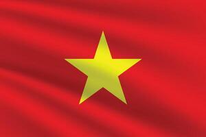 Vietnam flag illustration. Vietnam national flag. Waving Vietnam flag. vector