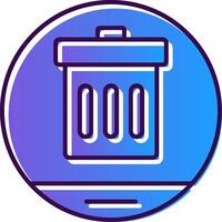 basura degradado lleno icono vector