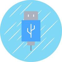 Usb Flat Blue Circle Icon vector