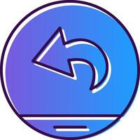 Back Gradient Filled Icon vector