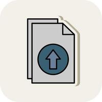 Upload Line Filled White Shadow Icon vector